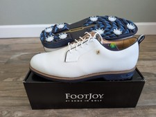 NEW Footjoy Dryjoys Premiere Field Mens Golf Shoes White/Navy 54396 14M