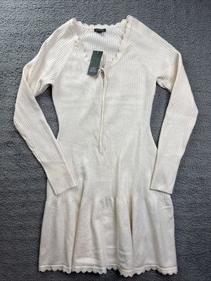 Wild Fable Sweater Dress Womens Large Long Sleeve Fit Flare Ruffle Hem Mini  | eBay