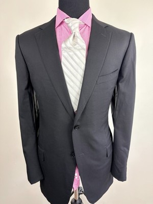 Ermenegildo ZEGNA Modern 2-Button BLACK Sport Jacket 44 L e54