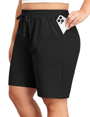 Women's Plus Size Hiking Cargo Shorts Quick Dry Lightweight Athletic Shorts W...