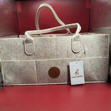 luxury little Soft Baby Diaper Caddy Organizer, Nursery Storage Basket Ivory