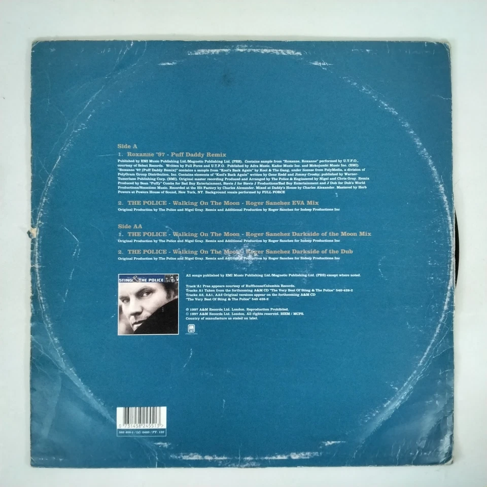 Sting & The Police Roxanne 97 Puff Daddy Remix 12" Vinyl Single Record - Image 2 of 4