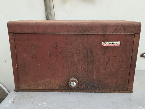 VTG BLACKHAWK USA MULTI DRAWER WORK DESK STYLE TOOL BOX FOLDING DOOR NO KEY