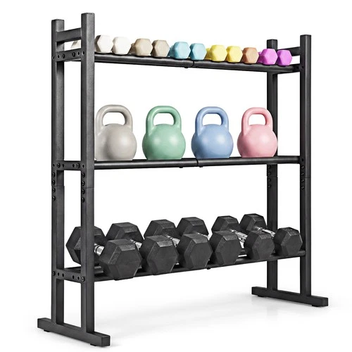 3-Tier Dumbbell Rack, 529LB Capacity Heavy-Duty Adjustable Weight Rack Stand