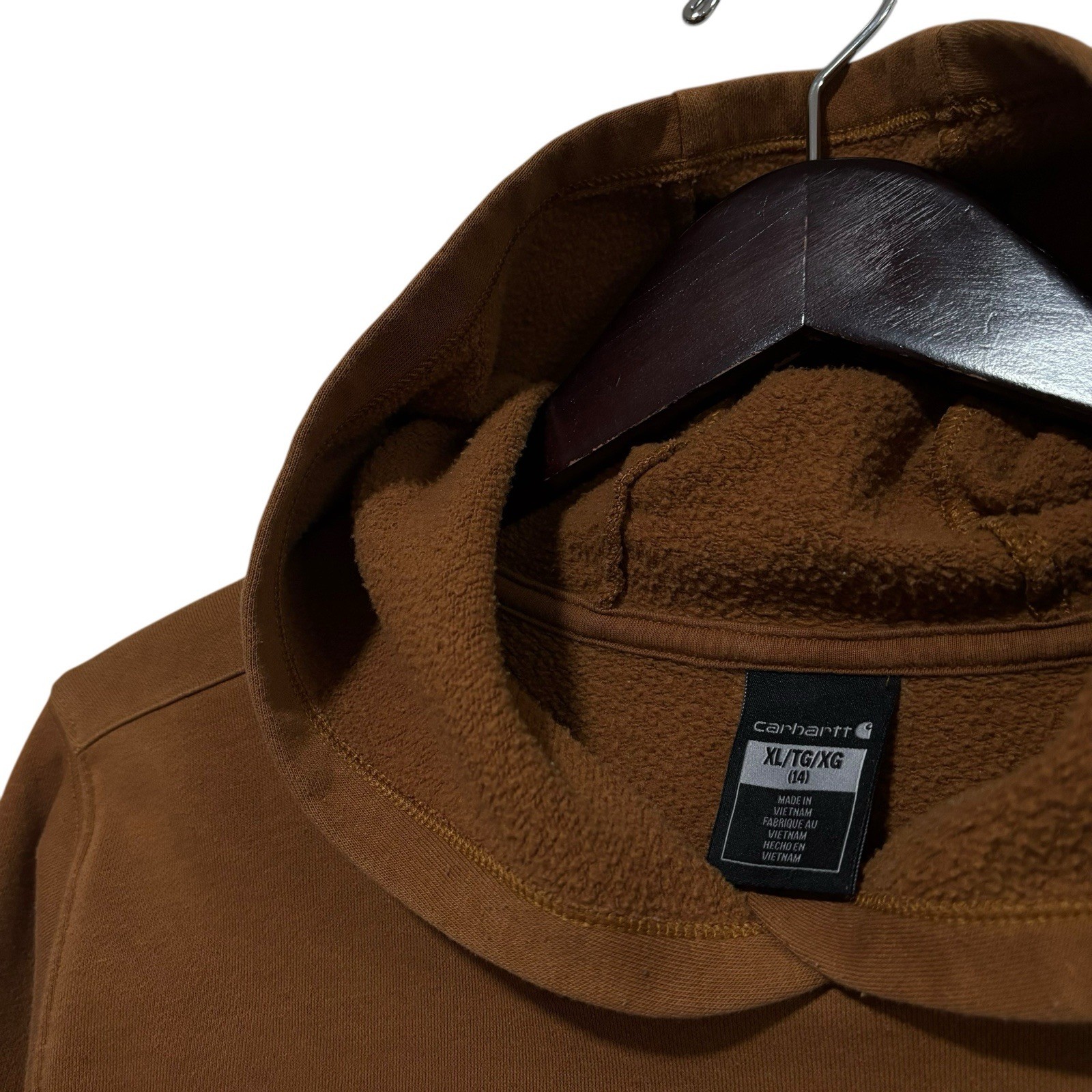 Carhartt Youth Kids Pullover Hoodie Brown *stained Size XL 19 x 24