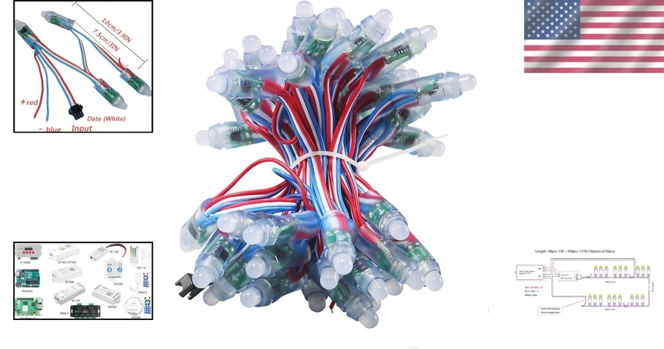 RGB Pixel LED String Lights - Waterproof Outdoor Decoration - Image 2 of 4