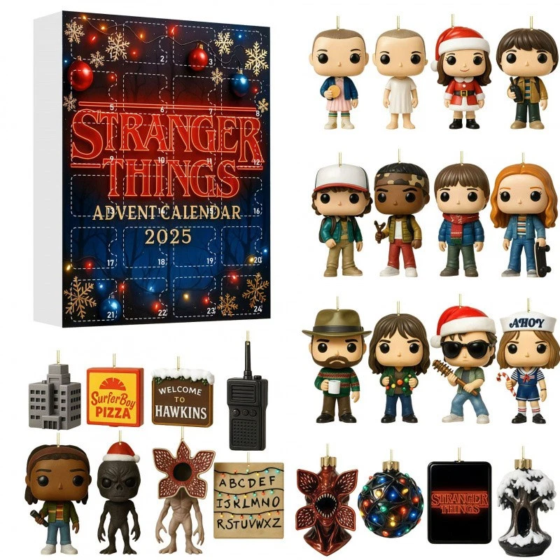 2025 Christmas Advent Calendar 24 Days Countdown Stranger Things Acrylic Blind Box Decor