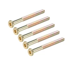 M8x80mm Furniture Screw Hex Socket Machine Screws Zinc Plated Half Thread 5Pcs