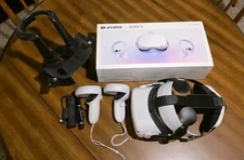 Meta Oculus Quest 2 64GB VR Headset - White + Extras 