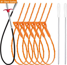 35.5Inch Drain Clog Remover 1Pcs , 25Inch Drain Snake Hair Remover 6Pcs Clean
