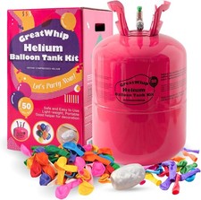 GreatWhip 13L Helium Tank Up To 50 Latex Balloons, Helium Tank For Balloons At