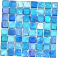 10PCS 12x12 Inch Ocean Blue Mosaic Textured Flat Surface Floor Tiles Peel and 