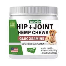 Hip and Joint Supplement for Dogs Glucosamine 120 Joint Pain Relief Chews Health