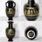 MINT! Handmade Greco-Roman Style Mini Cobalt Vase w/24k Gold Paint, Home Decor