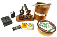 2 Oldenkott Pfeifen  Zubehör Vintage Tabakdose Tabak  Halter Feuerzeug S-5915