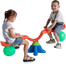 Outdoor Seesaw Teeter Totter for Kids, 360 Spin, 55 lbs Capacity, Multi-Colored
