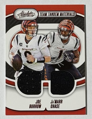 2024 Panini Absolute Team Tandem Materials TTM-CIN Joe Burrow Ja'Marr Chase /199