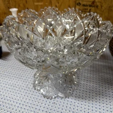 Vintage Two Piece Cut Glass Punch Bowl Set
