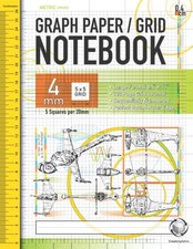 Graph Paper Notebook / Grid Notebook - Quad Ruled, 4mm Squares, 5x5 Grid: 120 Nu