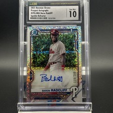 2021 Bowman Chrome 1st Baron Radcliff SPECKLE REFRACTOR Auto /299 CSG 10!
