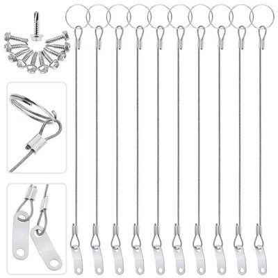 20 Pieces 11 In. Lanyard Safety Tether Wire Set with Quick Release Ring and Self