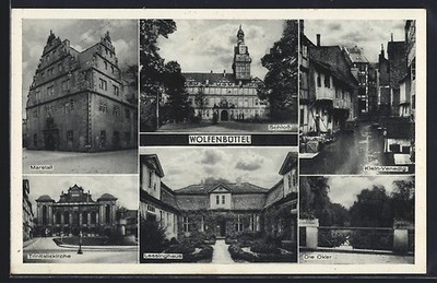 Ansichtskarte Wolfenbüttel, Marstall, Schloss, Lessinghaus 