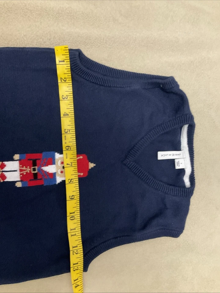 Janie & Jack Cascanueces Suéter Chaleco Talla 7 Vacaciones Navidad Foto 2 de 4