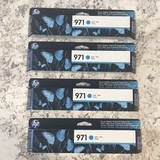 Lot Of Four Hp 971 Cyan Ink New In Box Exp 08/2019