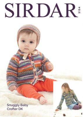 Sirdar Strickmuster Snuggly Baby Crofter DK, Cardigans Und Mütze 5154