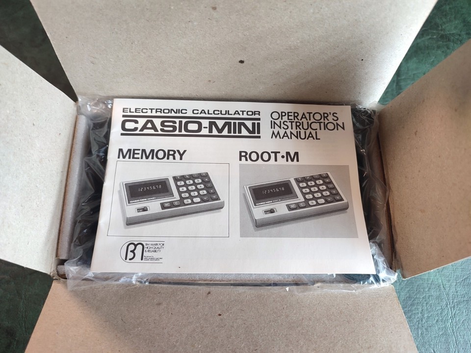 VINTAGE NOS NIB CASIO MINI MEMORY CALCULATOR MINT TESTED WORKING MADE