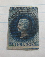 1855 Old Antique Stamp, South Australia, SC#3, 6 Pence