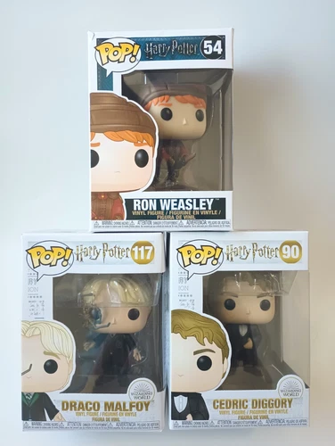 Harry Potter Funko Pop! - 117 Draco Malfoy Spider, 54 Ron Weasley flying broom