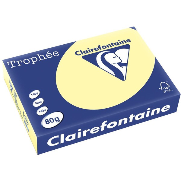 Clairefontaine Trophee Color Gelb 80G DIN-A4 - 500 Blatt Farbiges Druckerpapier-image