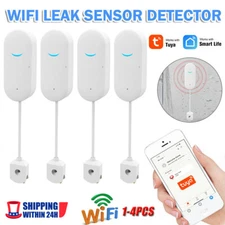 4x Smart WiFi Water Leak Sensor Tuya Flood Leakage Level Overflow Detector Alarm