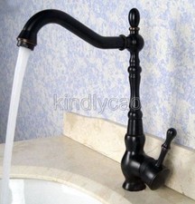 Oil Rubbed Bronze Bathroom Basin Faucet Single Handle Vessel Sink Water Tap