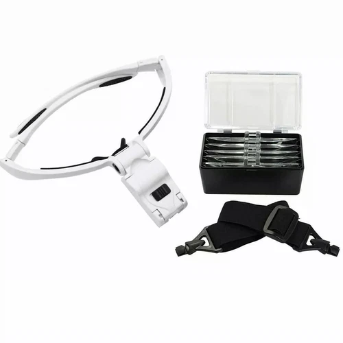 Magnifying Glass LED Light Head Loupe Jeweler Watch Bright Magnifier with 5 Lens - Picture 3 of 13