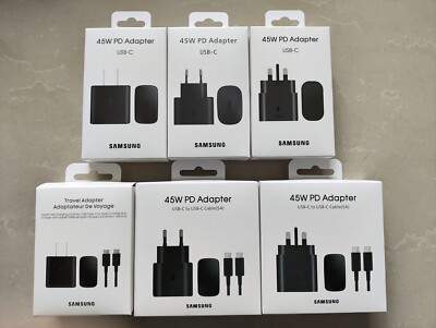 Samsung 45W USB-C Super Fast Charging Wall Charger 45W / 5A Cable (Black)