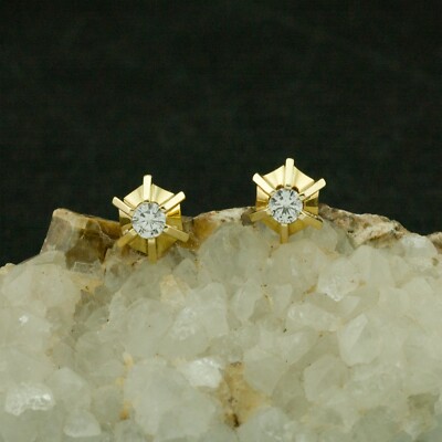 Brillant Ohrstecker Paar aus 585er Gelbgold 14 kt. ca. 0,50 ct. Brillanten - TOP