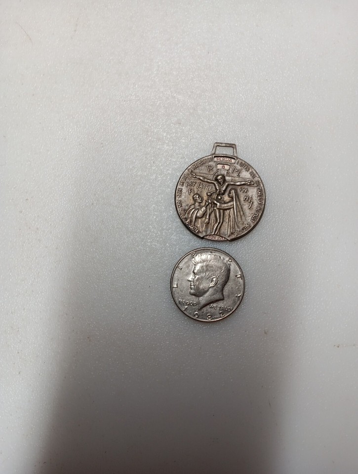 World Mass Time Zone Clock Medallion Nun's Estate Pendant Catholic