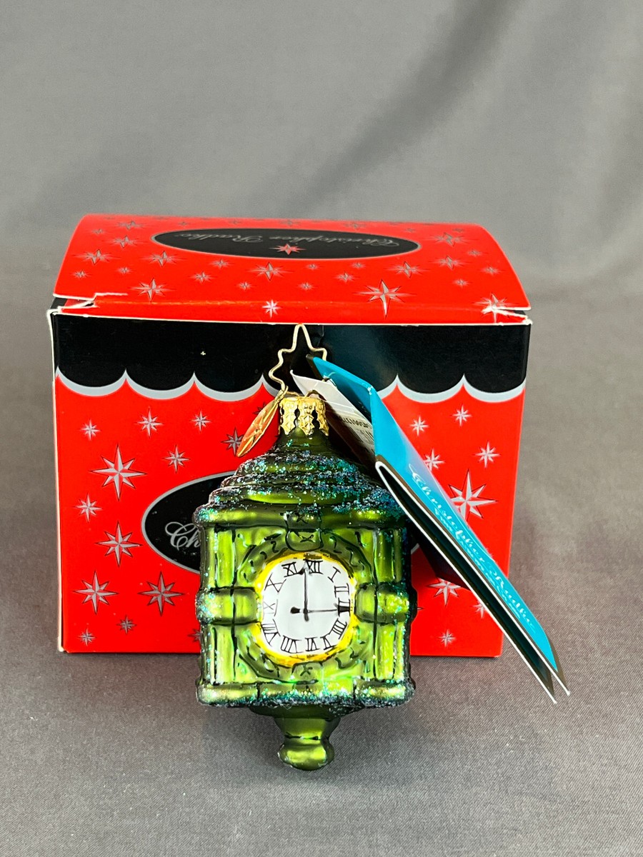 Christopher Radko 2006 MARSHALL FIELDS CLOCK Gem Glass Ornament w