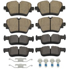 8PCS Front + Rear Ceramic Brake Pads w/Hardware Kit for 2016-2022 BMW X1