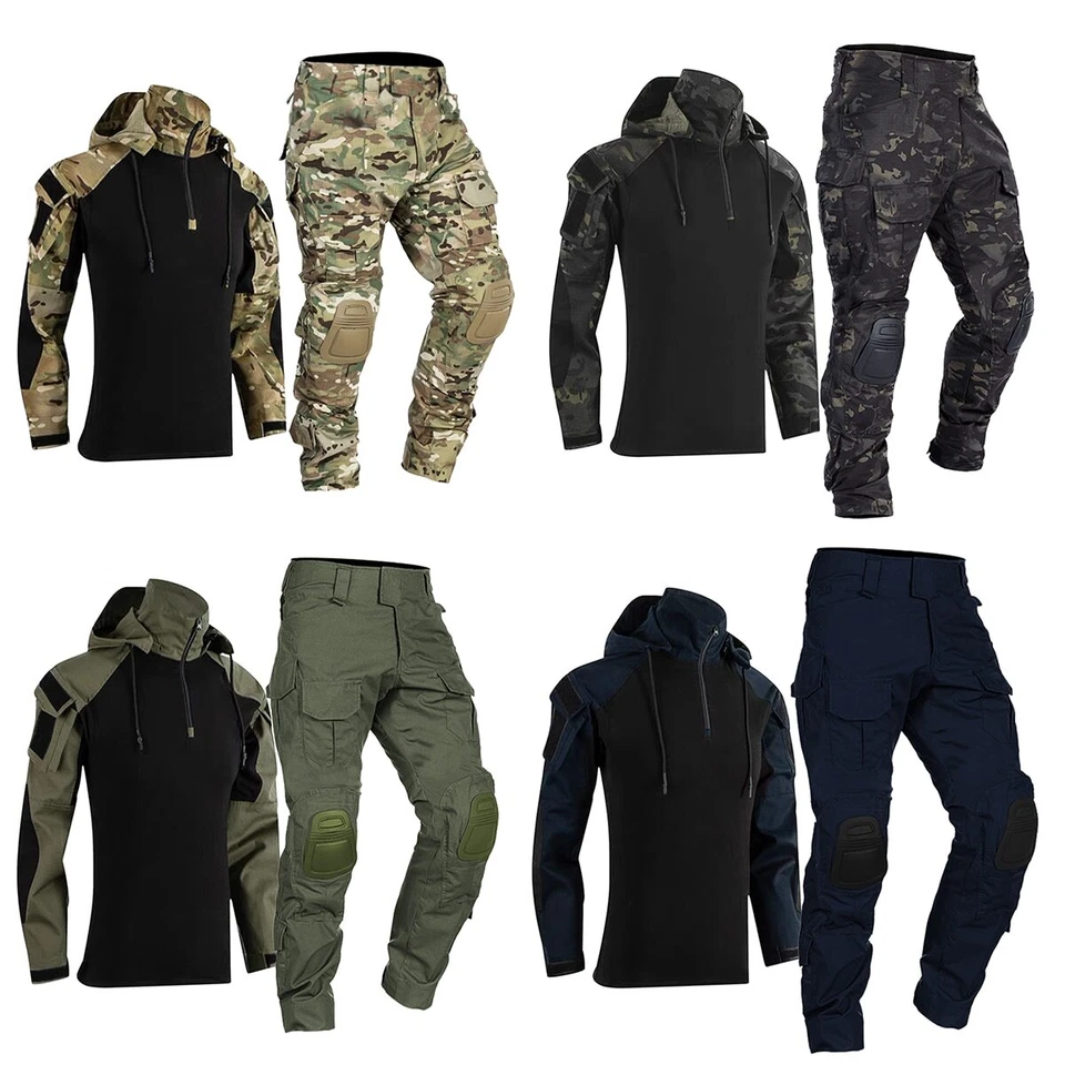 Military Uniform Multi Pockets Tactical Camouflage Shirts Cargo Pants Army Suit - Image 2 of 4