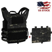 KRYDEX 2.0 Plate Carrier MOLLE Panel Tactical Body Armor Vest Black MC