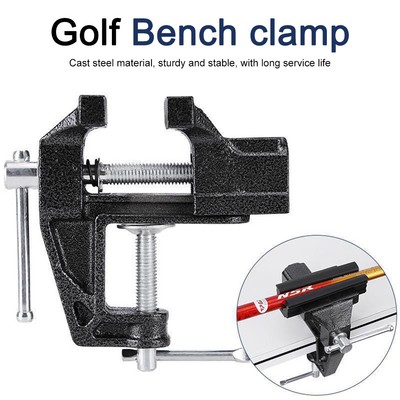 Golf Grip Replacement Tool Bench Clamp Cast Steel Vise Clamp Portable Bench Vise