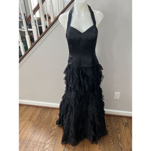 Fouy Chov Black Halter Formal Evening Gown Size S… - image 1