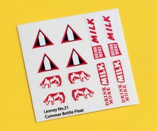 Lesney No.21 'Commer Bottle milk Float' replacement sticker decal set