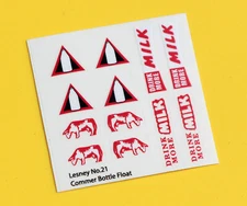 Lesney No.21 'Commer Bottle milk Float' replacement sticker decal set