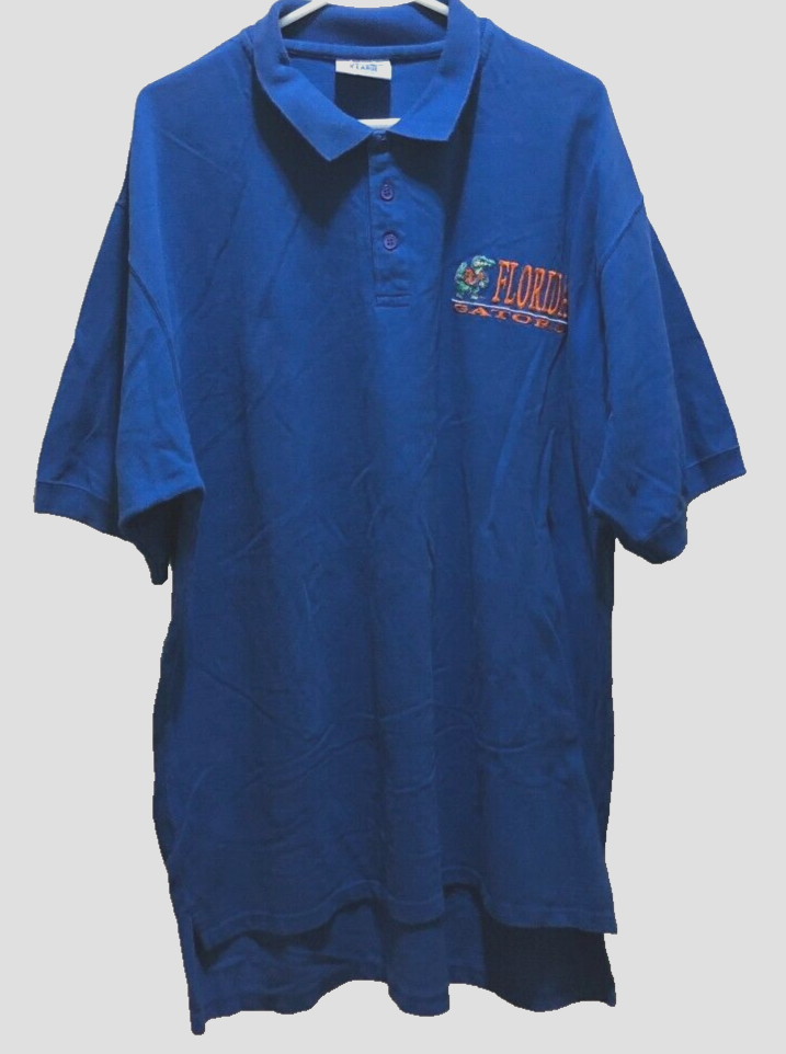 Florida Gators Albert Team Logo Blue Vintage SEC Majestic 90s Polo Shirt L