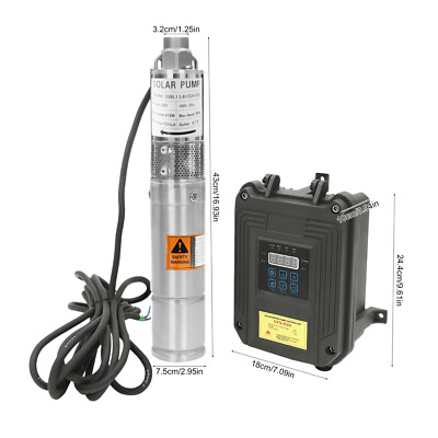 3'' Solar Pump Submersible Pump Bore Deep Well Water Pump & MPPT Controller DC24V