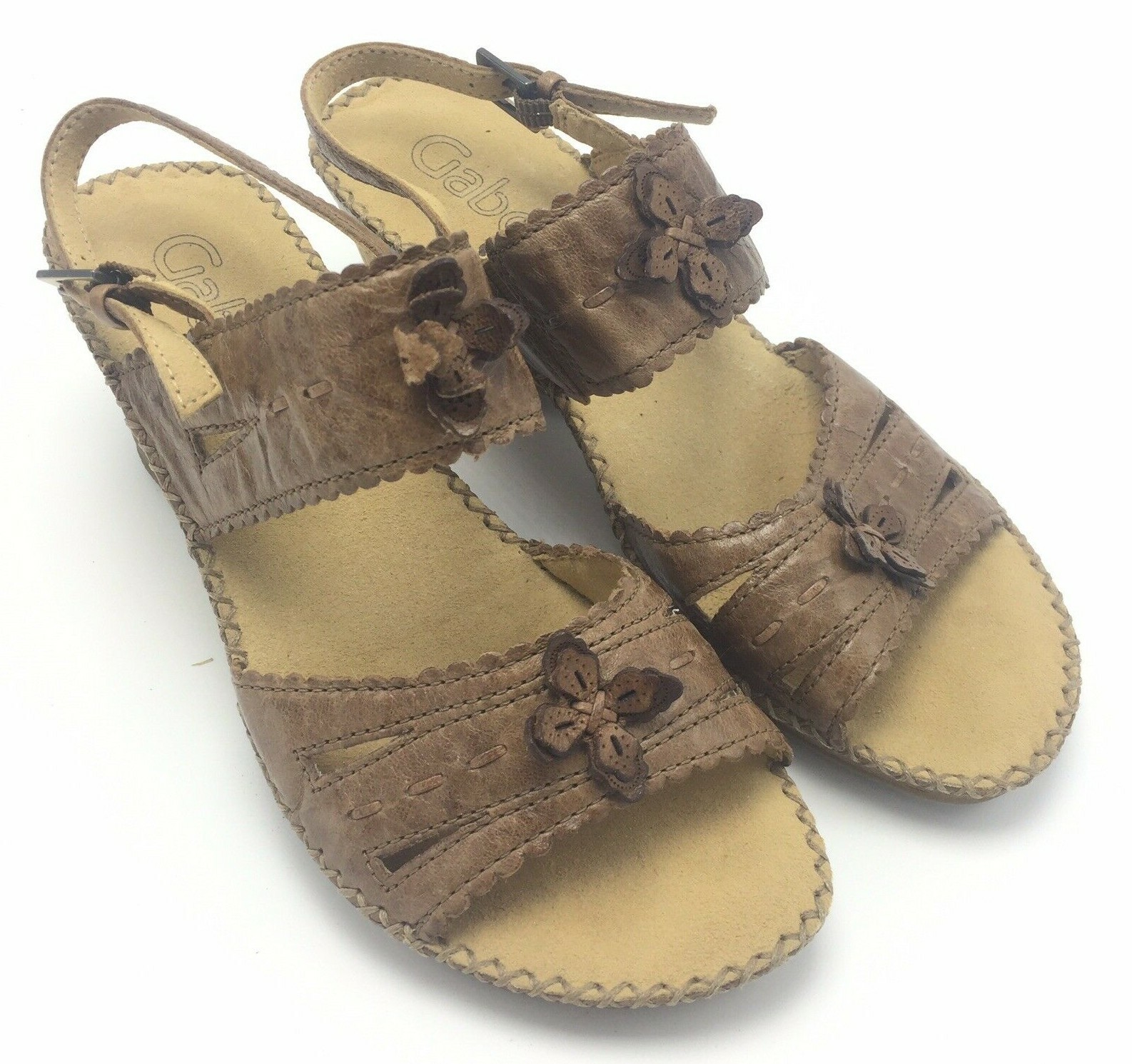 Gabor Sport Sz 3.5 Girls Sandals Brown Leather Wedge Heel 2.5 Buckle  64-864/23 | eBay